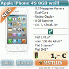 Apple iPhone 4s 8GB in weiß jetzt ab 1€