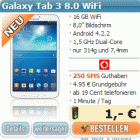 Samsung Galaxy Tab 3 8.0 Wifi nur 1€ incl. günstigem Tarif