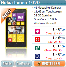 Nokia Lumia 1020 schon ab 1€