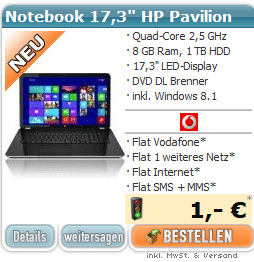 Notebook HP Pavilion 17,3″ Notebook mit günstigem Vertrag