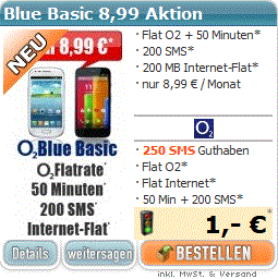 begrenztes Sonderangebot : O2 Blue Basic incl wählbarem Handy nur 8,99@ mtl.